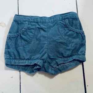 Lightly pinstriped blue shorts size 24 months.